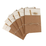 Max 6pcs Vintage DIY Dried Flower Kraft Paper Greeting Cards Tail Grass