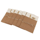 Max 6pcs Vintage DIY Dried Flower Kraft Paper Greeting Cards Tail Grass