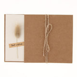 Max 6pcs Vintage DIY Dried Flower Kraft Paper Greeting Cards Tail Grass