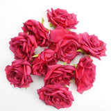 Max 10pcs Artificial Silk Rose Flower Heads Wedding Party Decoration Wine Red