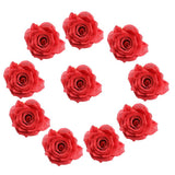 Max 10pcs Artificial Silk Rose Flower Heads Wedding Party Decoration Red