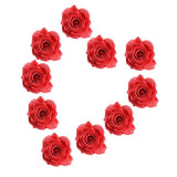 Max 10pcs Artificial Silk Rose Flower Heads Wedding Party Decoration Red