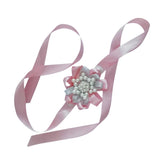 Max Bride Wrist Flowers Corsage Bracelet Hand Flower Wedding Costume Dusty Pink