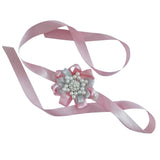 Max Bride Wrist Flowers Corsage Bracelet Hand Flower Wedding Costume Dusty Pink