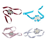 Max Bride Wrist Flowers Corsage Bracelet Hand Flower Wedding Costume Dusty Pink