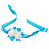Max Bride Wrist Flowers Corsage Bracelet Hand Flower Wedding Costume Sky Blue