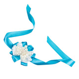 Max Bride Wrist Flowers Corsage Bracelet Hand Flower Wedding Costume Sky Blue