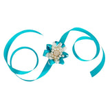 Max Bride Wrist Flowers Corsage Bracelet Hand Flower Wedding Costume Sky Blue