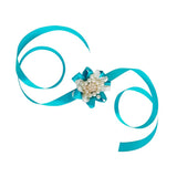 Max Bride Wrist Flowers Corsage Bracelet Hand Flower Wedding Costume Sky Blue