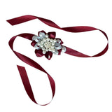 Max Bride Wrist Flowers Corsage Bracelet Hand Flower Wedding Costume Wine Red