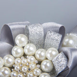 Max Bride Wrist Flowers Corsage Bracelet Hand Flower Wedding Costume Silver Gray