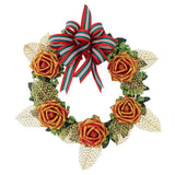 Max Artificial Rustic Flower Wreath Ring Home Door Wall Christmas Decor Red
