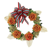 Max Artificial Rustic Flower Wreath Ring Home Door Wall Christmas Decor Red