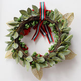 Max Artificial Rustic Flower Wreath Ring Home Door Wall Christmas Decor Red