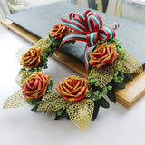 Max Artificial Rustic Flower Wreath Ring Home Door Wall Christmas Decor Red