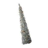 5ft Pop up Christmas Tinsel Tree with Stand Gorgeous Collapsible Christmas Holiday Decorations Silver