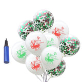 10pcs Confetti Elk Latex Balloon Set Christmas Party Decor 12in White