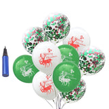 10pcs Confetti Elk Latex Balloon Set Christmas Party Decor 12in White Green