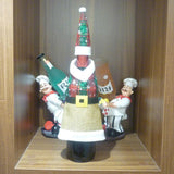 Maxbell Christmas Linen Santa Wine Bottle Cover Holder Table Decoration 20 x 17cm