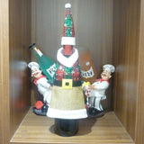 Maxbell Christmas Linen Santa Wine Bottle Cover Holder Table Decoration 20 x 17cm