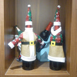 Maxbell Christmas Linen Santa Wine Bottle Cover Holder Table Decoration 20 x 17cm
