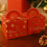 Maxbell 10 Pieces Christmas Candy Apple Boxes 3.5''x3.5''4.7'' Red Circle