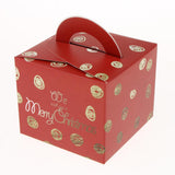 Maxbell 10 Pieces Christmas Candy Apple Boxes 3.5''x3.5''4.7'' Red Circle