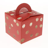Maxbell 10 Pieces Christmas Candy Apple Boxes 3.5''x3.5''4.7'' Red Circle