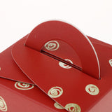Maxbell 10 Pieces Christmas Candy Apple Boxes 3.5''x3.5''4.7'' Red Circle
