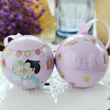 Max 5 Pieces Round Wedding Metal Candy Box Gift Box Wedding Party Favors E