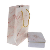 Max 2pcs Set Wedding Marble Candy Gift Box with Tote Bag Wedding Party Favor S