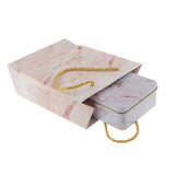 Max 2pcs Set Wedding Marble Candy Gift Box with Tote Bag Wedding Party Favor S
