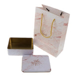 Max 2pcs Set Wedding Marble Candy Gift Box with Tote Bag Wedding Party Favor S