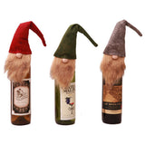 Maxbell Christmas Santa Cluas Wine Bottle Cover Bag Dinner Party Table Decor Green