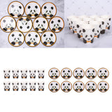 Maxbell 10Pcs Panda Paper Party Plates Cups Birthday Wedding Tableware 10Pcs Paper Plates