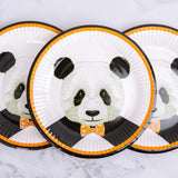 Maxbell 10Pcs Panda Paper Party Plates Cups Birthday Wedding Tableware 10Pcs Paper Plates