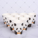 Max 10Pcs Panda Paper Party Plates Cups Birthday Wedding Tableware 10Pcs Paper Cups
