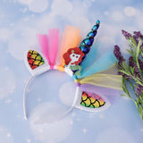 Max Unicorn Horn Mermaid Tulle Headband Adult Kids Cosplay Party Fancy Dress Red
