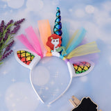 Max Unicorn Horn Mermaid Tulle Headband Adult Kids Cosplay Party Fancy Dress Red