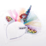Max Unicorn Horn Mermaid Tulle Headband Adult Kids Cosplay Party Fancy Dress Red