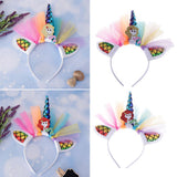 Max Unicorn Horn Mermaid Tulle Headband Adult Kids Cosplay Party Fancy Dress Red