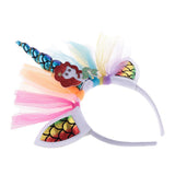 Max Unicorn Horn Mermaid Tulle Headband Adult Kids Cosplay Party Fancy Dress Red