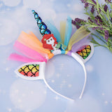 Max Unicorn Horn Mermaid Tulle Headband Adult Kids Cosplay Party Fancy Dress Red