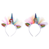 Max Unicorn Horn Mermaid Tulle Headband Adult Kids Cosplay Party Fancy Dress Red