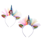 Max Unicorn Horn Mermaid Tulle Headband Adult Kids Cosplay Party Fancy Dress Red