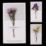 Maxbell 10pcs Dried Flowers Greeting Floral Thank You Cards Myosotis Purple