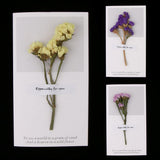 Maxbell 10pcs Dried Flowers Greeting Floral Thank You Cards Myosotis Purple