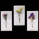 Maxbell 10pcs Dried Flowers Greeting Floral Thank You Cards Myosotis Purple