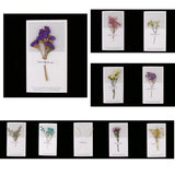 Maxbell 10pcs Dried Flowers Greeting Floral Thank You Cards Myosotis Purple