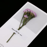 Maxbell 10pcs Dried Flowers Greeting Floral Thank You Cards Myosotis Purple